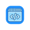 Atnod web development icon representing coding, website creation, and modern digital technology solutions.