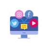 Modern digital marketing icon representing ATnod creative marketing and online branding services